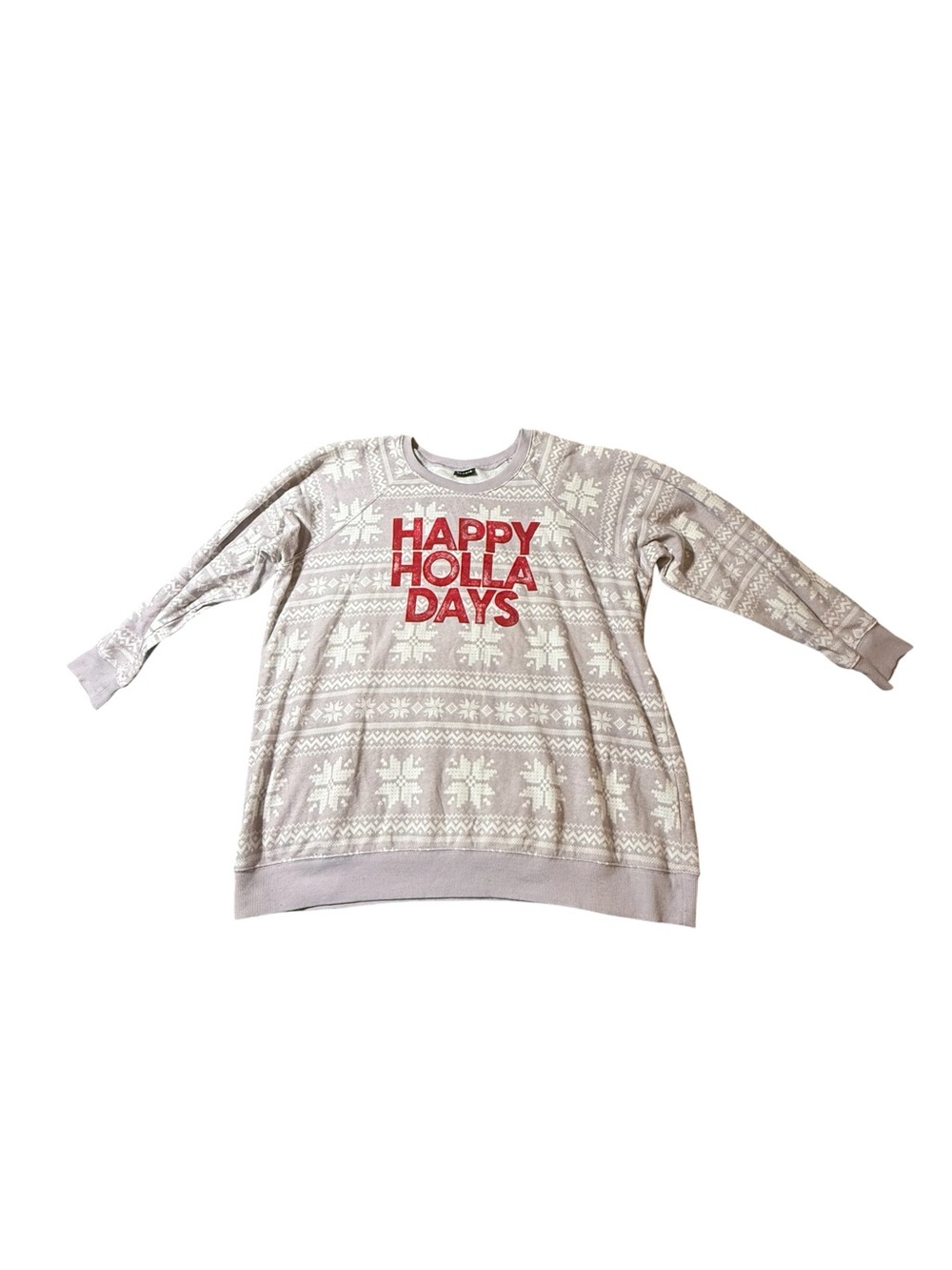 Torrid Happy Holla Days Plush Sweatshirt Christmas Holiday Fair Isle Sz 1-2